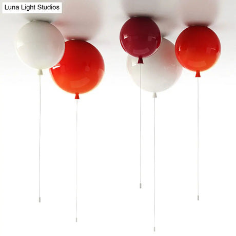 Kids Balloon Plastic Ceiling Light With Semi Mount And 1 - Light Fixture