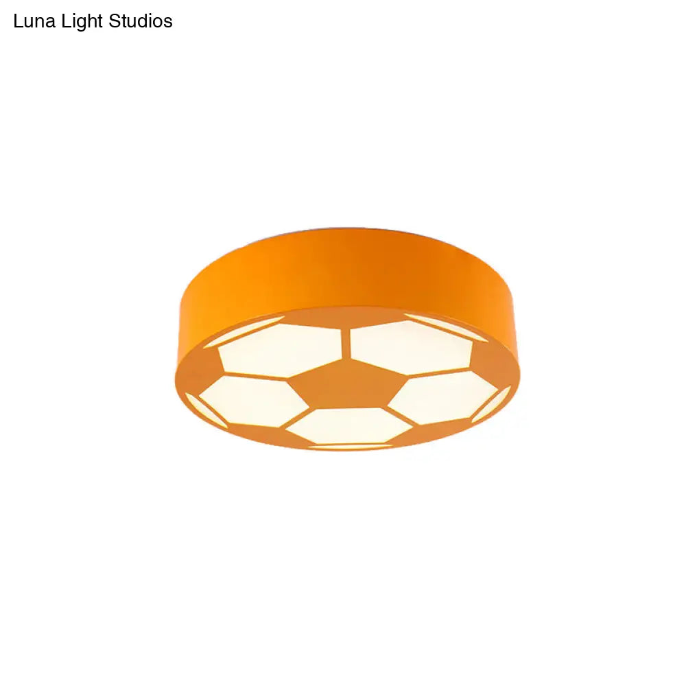 Kid’s Bedroom Acrylic Flat Football Ceiling Mount Light - Sports Theme Lamp