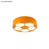 Kid’s Bedroom Acrylic Flat Football Ceiling Mount Light - Sports Theme Lamp