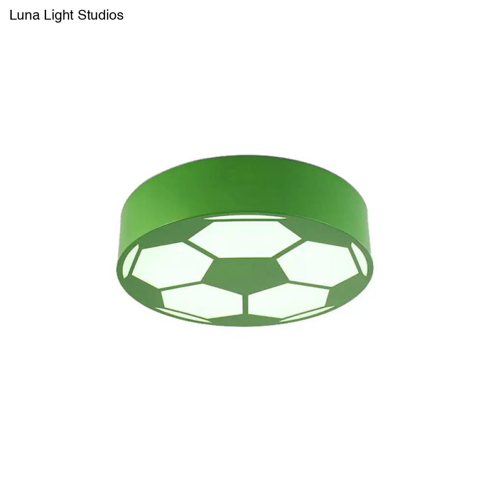 Kid’s Bedroom Acrylic Flat Football Ceiling Mount Light - Sports Theme Lamp