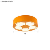 Kid’s Bedroom Acrylic Flat Football Ceiling Mount Light - Sports Theme Lamp