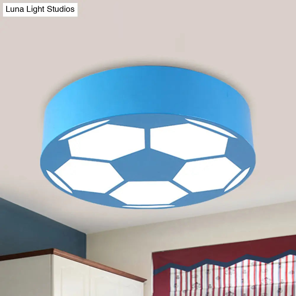 Kid’s Bedroom Acrylic Flat Football Ceiling Mount Light - Sports Theme Lamp