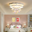 Kid’s Bedroom Ceiling Lamp: Modern Shell Shape White Acrylic Led Flush Light / 19.5’ Warm