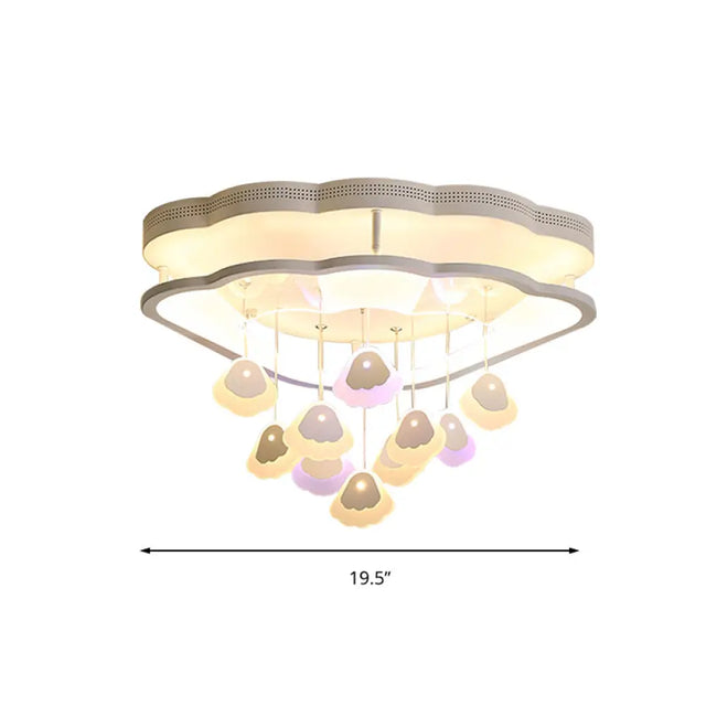 Kids Bedroom Ceiling Lamp: Modern Shell Shape White Acrylic Led Flush Light