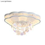Kid’s Bedroom Ceiling Lamp: Modern Shell Shape White Acrylic Led Flush Light