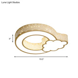 Kids’ Bedroom Ceiling Light With Etched Metal Acrylic Design And White Led Lamp