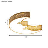 Kids’ Bedroom Ceiling Light With Etched Metal Acrylic Design And White Led Lamp