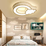 Kids’ Bedroom Ceiling Light With Etched Metal Acrylic Design And White Led Lamp / C Warm