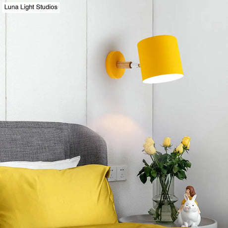 Kids Bedroom & Corridor Modern Wall Lamp - Metal Cylinder Design