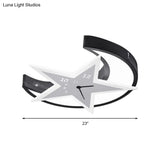 Kid’s Bedroom Flushmount Ceiling Lamp With Star And Moon Cartoon Leds