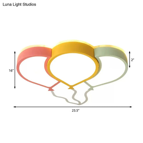 Kid’s Bedroom Led Ceiling Lamp In Macaron Loft Style - Acrylic Flat Balloon Design
