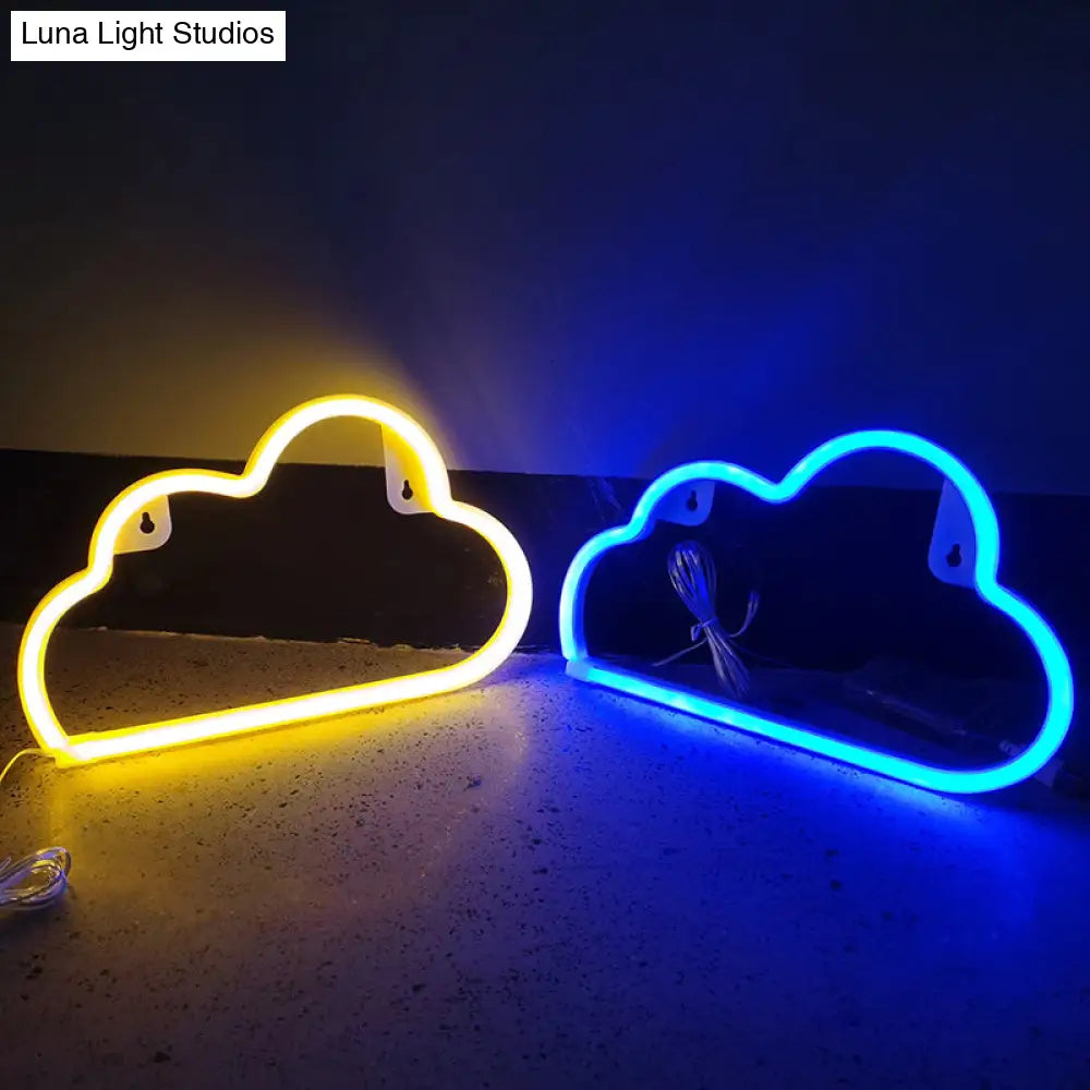 Kids Bedroom Plastic Cloud Wall Light - White Led Night Lighting Idea
