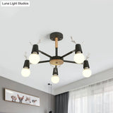 Kids’ Bedroom Semi Flush Ceiling Light With Modern Antler Decoration
