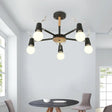 Kids’ Bedroom Semi Flush Ceiling Light With Modern Antler Decoration 5 / Black