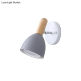 Kids Bell Shaped Sconce Wall Lamp With Pivot Joint - Metal 1-Bulb Bedroom Reading