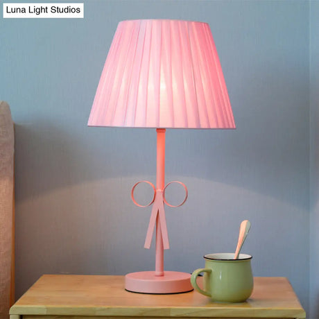 Kids Candy Colored Desk Light For Girls Bedroom - Foldable Tapered Shade And Study-Ready