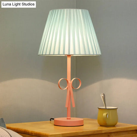 Kids Candy Colored Desk Light For Girls Bedroom - Foldable Tapered Shade And Study-Ready