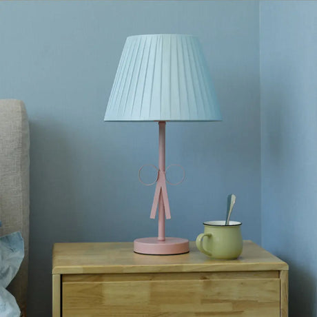 Kids Candy Colored Desk Light For Girls Bedroom - Foldable Tapered Shade And Study-Ready Blue