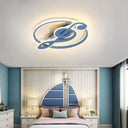Kid’s Candy Colored Musical Note Ceiling Mount Light - Macaron Loft Acrylic Led Flush Blue / Warm