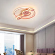 Kid’s Candy Colored Musical Note Ceiling Mount Light - Macaron Loft Acrylic Led Flush Pink / Warm