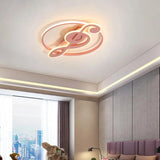 Kid’s Candy Colored Musical Note Ceiling Mount Light - Macaron Loft Acrylic Led Flush Pink / Warm