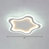 Kids’ Cartoon Acrylic Led Flushmount Ceiling Light With White Pentacle Design / 21’ Inner Warm Outer