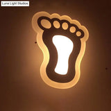 Kids Cartoon Apple/Leaf/Cat Led Flush Mount Wall Sconce - Small Acrylic Light For Childrens Bedroom