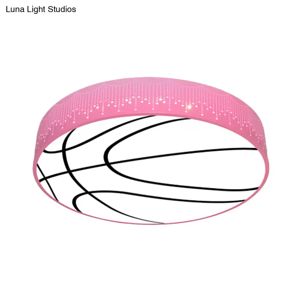 Kid’s Cartoon Circle Ceiling Light - Flush Acrylic Fixture