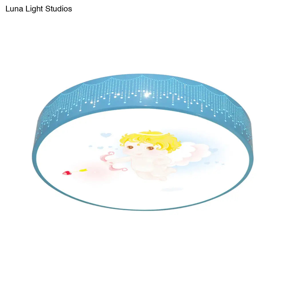 Kid’s Cartoon Circle Ceiling Light - Flush Acrylic Fixture