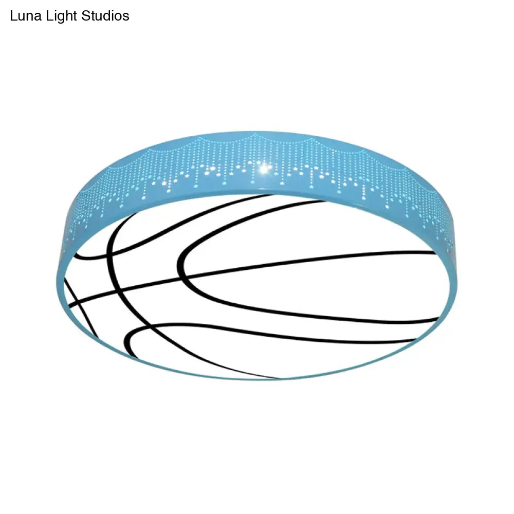 Kid’s Cartoon Circle Ceiling Light - Flush Acrylic Fixture