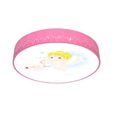 Kids Cartoon Circle Ceiling Light - Flush Acrylic Fixture