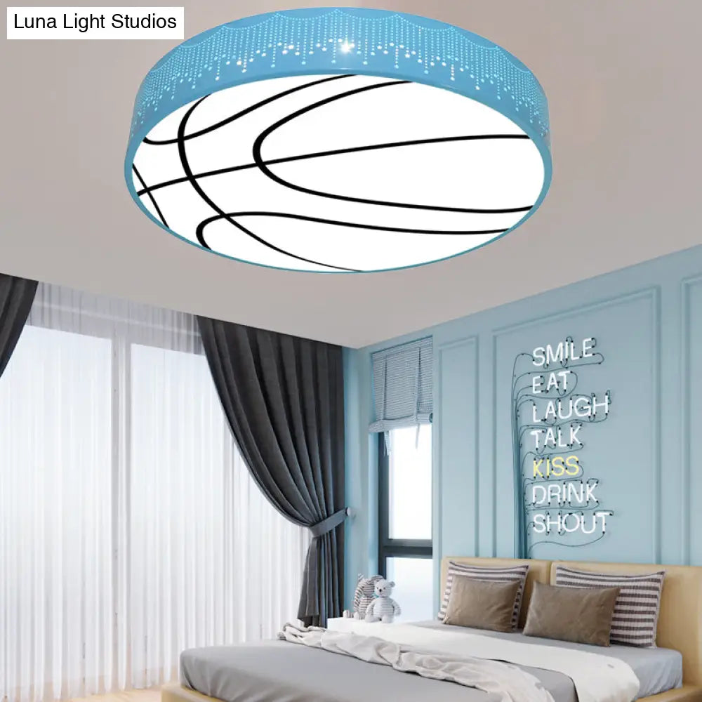 Kid’s Cartoon Circle Ceiling Light - Flush Acrylic Fixture