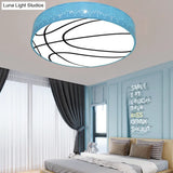Kid’s Cartoon Circle Ceiling Light - Flush Acrylic Fixture