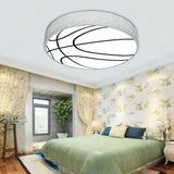 Kid’s Cartoon Circle Ceiling Light - Flush Acrylic Fixture White / Third Gear A
