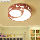 Kid’s Cartoon Led Ceiling Light With Moon Acrylic Fixture - Perfect For Bedrooms