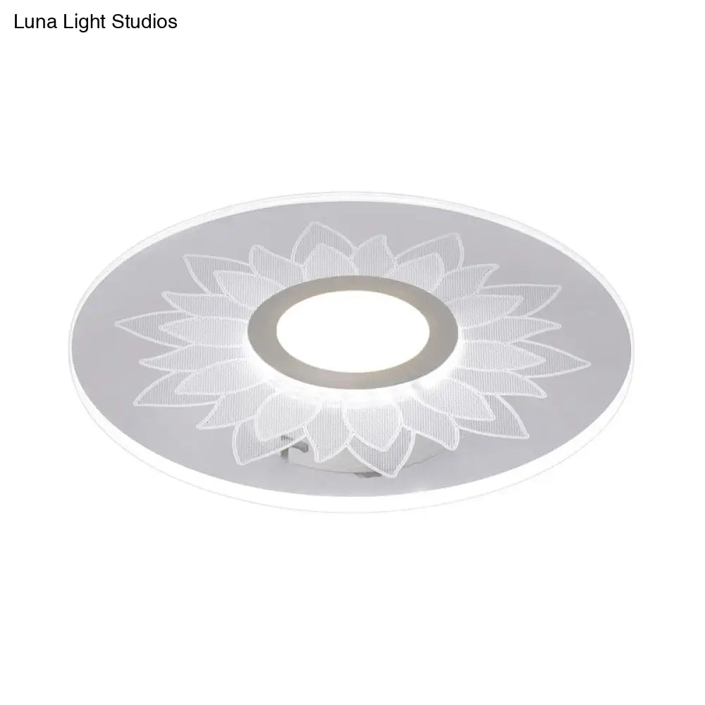 Kid’s Cartoon Led White Ceiling Lamp With Acrylic Flower Design