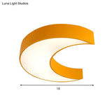 Kids’ Cartoon Moon Ceiling Light: Acrylic Flushmount Fixture For Nursing Room & Bedroom
