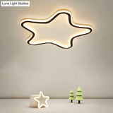 Kids Cartoon Star Led Ceiling Light – Creative Aluminum Flush Mount For Children’s Bedroom -