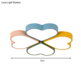 Kids’ Designer Heart Flush Mount Ceiling Light With Acrylic Fixture - Ideal For Bedrooms