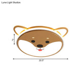 Kids’ Dog Pattern Ceiling Flush Mount Light - Black/Brown Led 16.5’/20.5’ Dia Warm/White