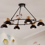 Kids Domed Pendant Chandelier: Metal 3/6-Light Suspension Lighting With Deer/Horse Decor In