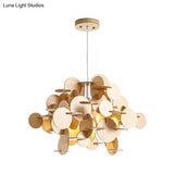 Kids Dot Decor Chandelier:woody Hanging Light For Dining & Nursing Room