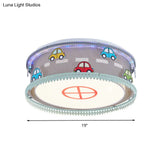 Kid’s Drum Bedroom Ceiling Light – Fun Cartoon Design With Multi Color Flush Mount