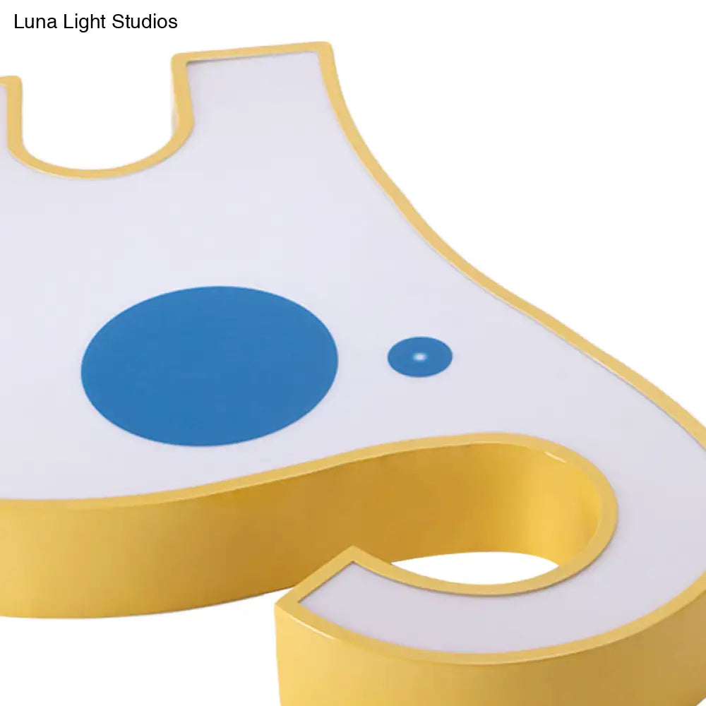 Kid’s Elephant Led Ceiling Mount Light - Vibrant Acrylic Animal Candy Colored Lamp