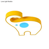 Kid’s Elephant Led Ceiling Mount Light - Vibrant Acrylic Animal Candy Colored Lamp