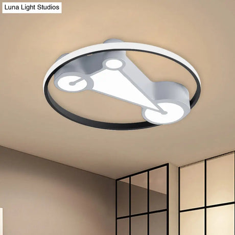 Kids’ Led Ceiling Lamp In Acrylic Geometry Design - White/Pink/Blue