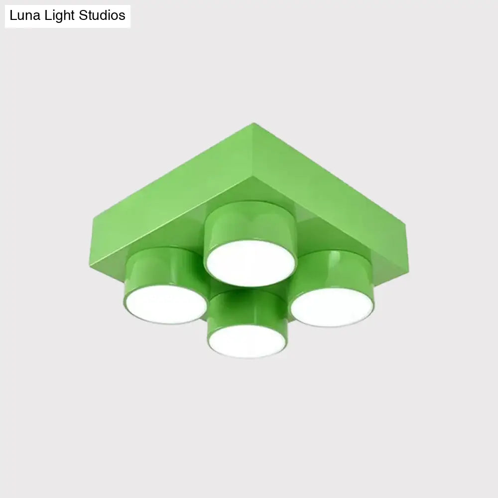 Kids Led Ceiling Light Fixture - Colorful Building Block Design’