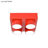 Kids Led Ceiling Light Fixture - Colorful Building Block Design’
