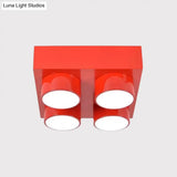 Kids Led Ceiling Light Fixture - Colorful Building Block Design’