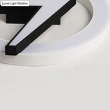 Kid’s Led Ceiling Light - White Lightning Ring Design For Boys And Girls Bedrooms